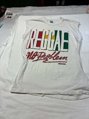 Vintage 90s Sun Island Reggae No Problem Jamaica Sleeveless Shirt XL